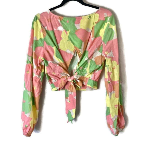 Sanctuary Look Back Floral Crop Top Size Large - Picture 3 of 8